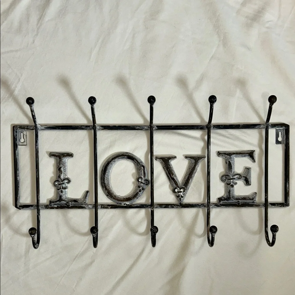 Black Metal LOVE Wall Hooks